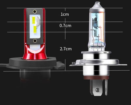 ŻARÓWKI LED H4 GT COB +300% SUPER MOCNA ŻARÓWKA