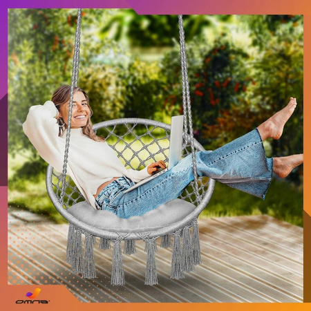 Fotel wiszący huśtawka bocianie gniazdo do domu, ogrodu na taras dla dzieci