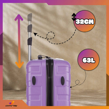Walizka średnia podróżna solidna torba bagaż kufer lekka kółka samolot 63L