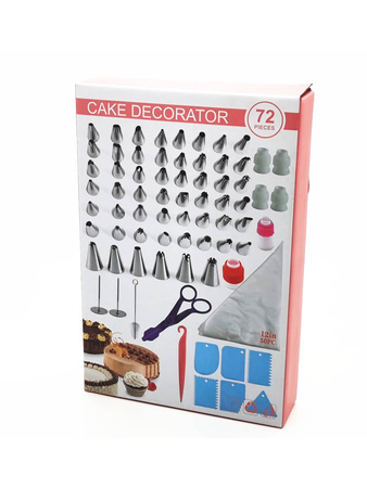 RĘKAW CUKIERNICZY DEKORATOR TORTÓW SILIKON 72 ELEM