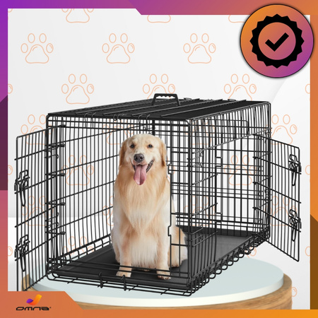 Klatka dla psa kennelowa do samochodu transportowa metalowa kojec 92x57x63