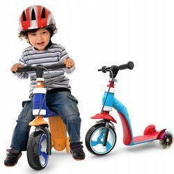 HULAJNOGA TRÓJKOŁOWA 2W1 JEŹDZIK METAL RAMA OMNA