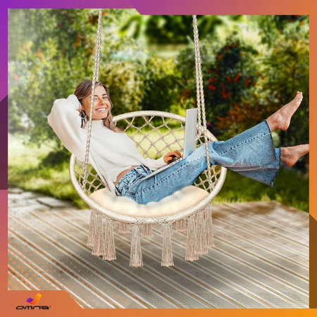 Fotel wiszący huśtawka bocianie gniazdo do domu, ogrodu na taras dla dzieci