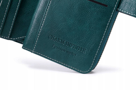 Skórzany portfel damski skóra system RFID BRĄZOWY