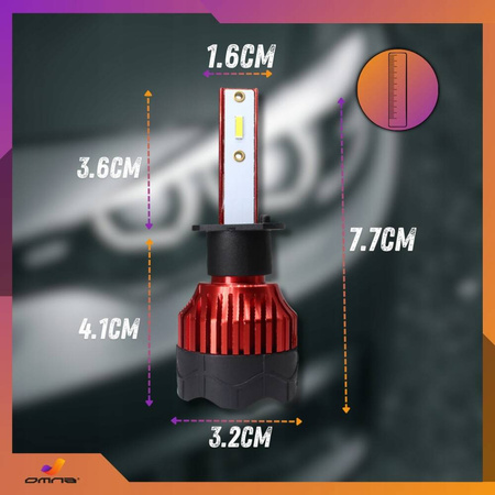 Żarówki H1 LED samochodowe 12V can bus GT COB 300% super mocne pudełko 2szt