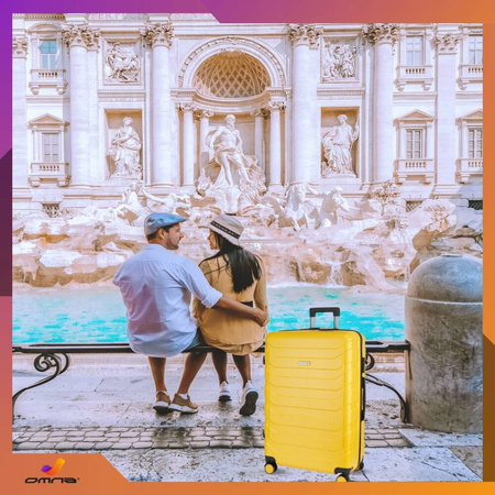 Walizka średnia podróżna solidna torba bagaż kufer lekka kółka samolot 63L