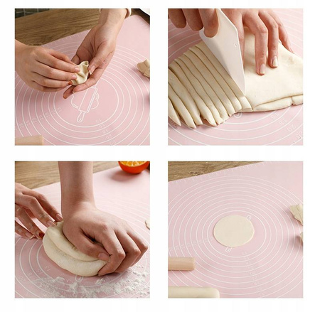 DUŻA STOLNICA SILIKONOWA MATA KUCHENNA Z MIARAMI