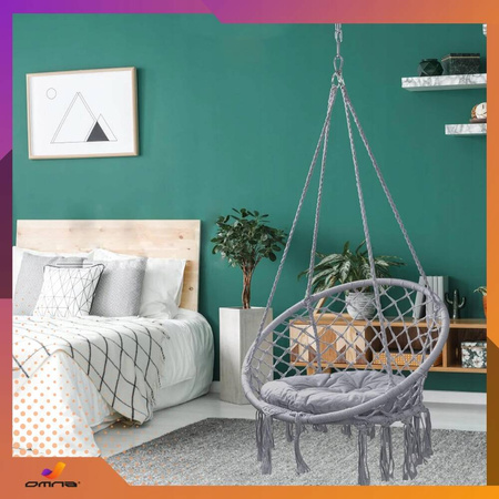 Fotel wiszący huśtawka bocianie gniazdo do domu, ogrodu na taras dla dzieci