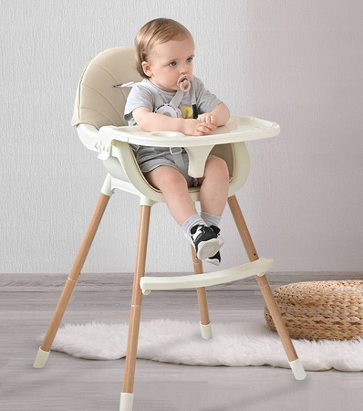 KRZESEŁKO DO KARMIENIA DLA DZIECI 3w1 TACA FOTELIK