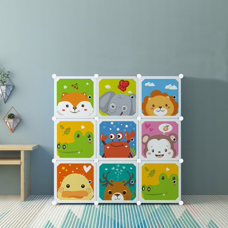 REGAŁ SZAFKA MODUŁOWA DZIECIĘCA 9x SZAFKA