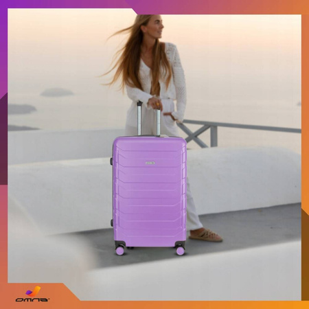 Walizka średnia podróżna solidna torba bagaż kufer lekka kółka samolot 63L