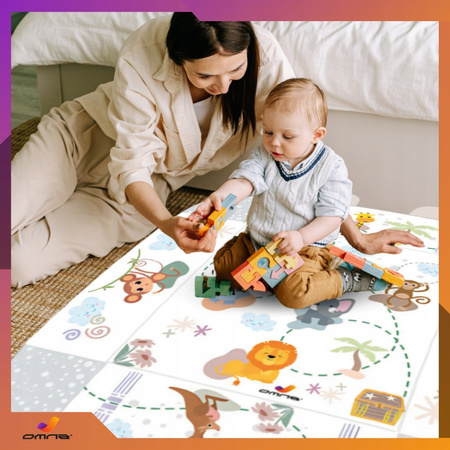 Mata edukacyjna interaktywna dla dziecka dzieci dwustronna składana kojec