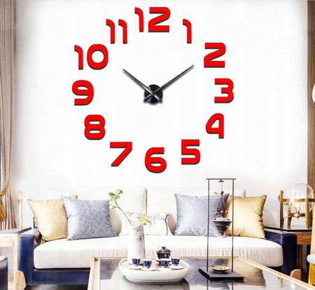 ZEGAR ŚCIENNY DIY L001 DUŻY NOWOCZESNY CZARNY