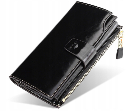 Skórzany portfel damski skóra system RFID CAMEL