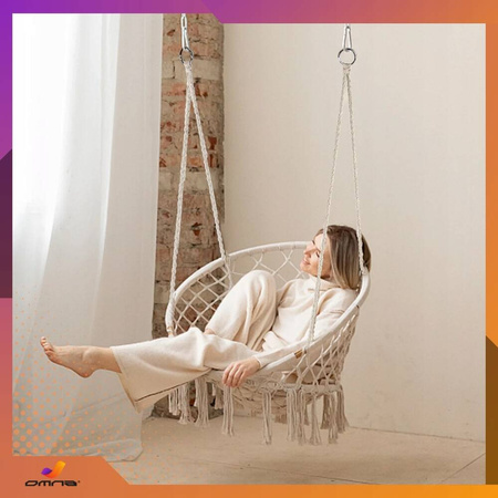 Fotel wiszący ogrodowy huśtawka bocianie gniazdo do domu ogrodu z poduszką