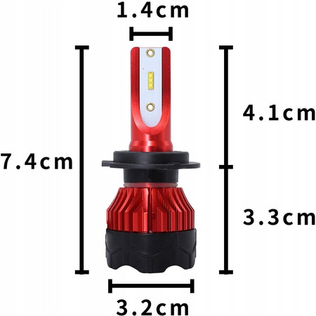 ŻARÓWKI LED H7 GT COB +300% SUPER MOCNA ŻARÓWKA