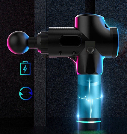 PISTOLET DO MASAŻU BEZPRZEWODOWY MOCNY 8 GŁOWIC