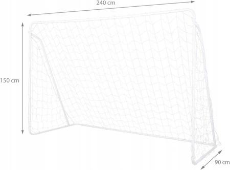 Duża metalowa bramka piłkarska treningowa + siatka + mata celności 240x150