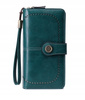 Skórzany portfel damski skóra system RFID ZIELONY