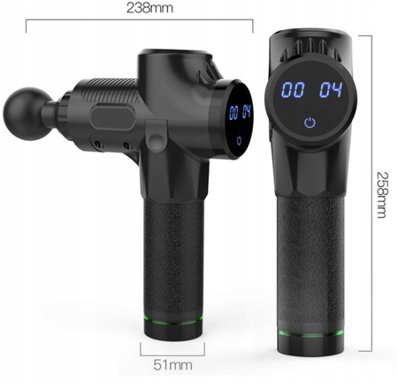 PISTOLET DO MASAŻU BEZPRZEWODOWY MOCNY 8 GŁOWIC
