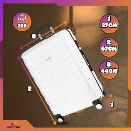 Walizka podróżna na kółkach średnia kuferek poliwęglan dla dziewczynki 63L