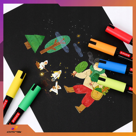 Markery akrylowe pisaki do kamieni szkła drewna wodoodporne guangna 24 szt