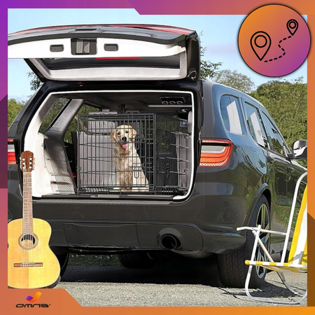 Klatka dla psa kennelowa do samochodu transportowa metalowa kojec 92x57x63