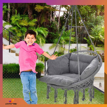 Fotel wiszący ogrodowy huśtawka bocianie gniazdo do domu ogrodu z poduszką