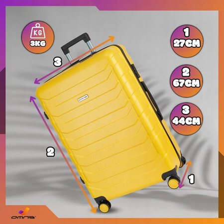 Walizka średnia podróżna solidna torba bagaż kufer lekka kółka samolot 63L