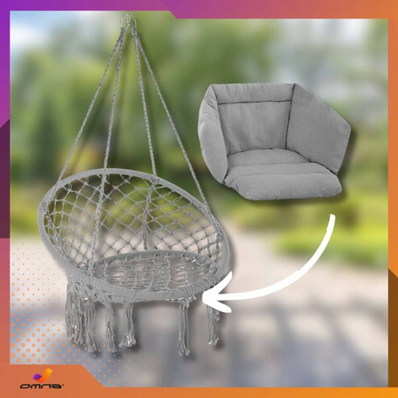 Fotel wiszący ogrodowy huśtawka bocianie gniazdo do domu ogrodu z poduszką