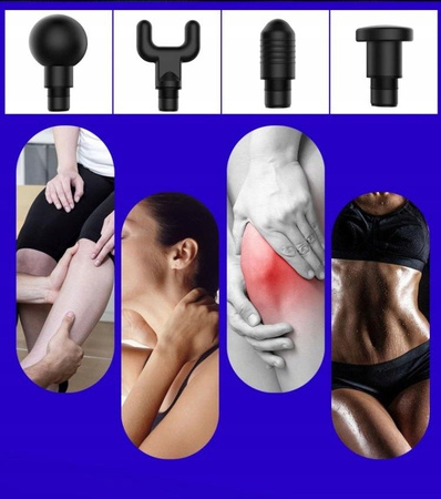 PISTOLET DO MASAŻU BEZPRZEWODOWY MOCNY 8 GŁOWIC