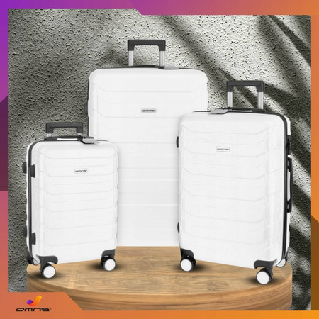 Zestaw 3 walizek podróżnych 3w1 ABS bagaż kufer na kółkach 94L+63L+40L