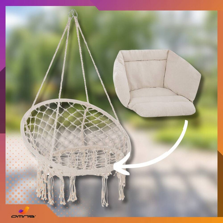 Fotel wiszący ogrodowy huśtawka bocianie gniazdo do domu ogrodu z poduszką