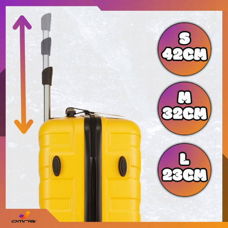Zestaw 3 solidnych walizek podróżnych bagaż kufer lekka samolot 94L+63L+40L