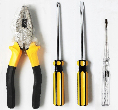 ZESTAW NARZĘDZI 9szt KOMBINERKI MŁOTEK ŚRUBOKRĘTY