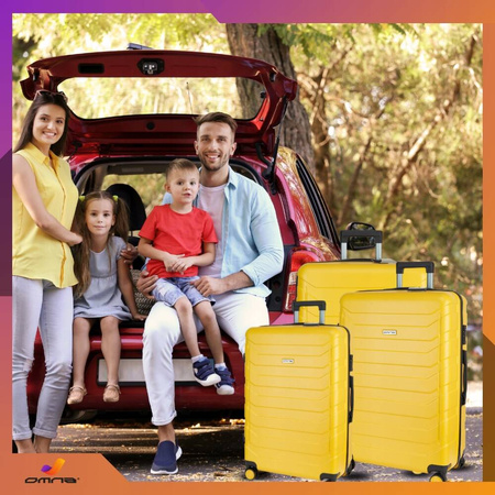 Zestaw 3 solidnych walizek podróżnych bagaż kufer lekka samolot 94L+63L+40L