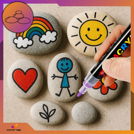 Markery akrylowe pisaki do kamieni szkła drewna wodoodporne guangna 24 szt