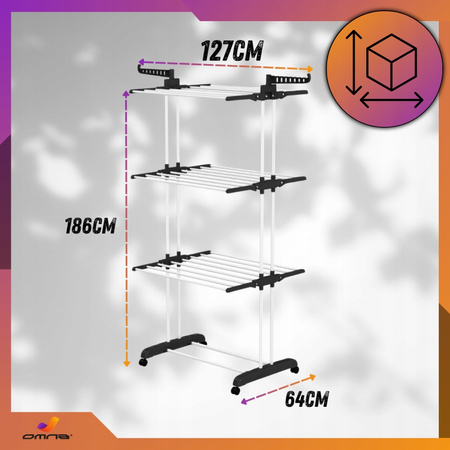 Suszarka na pranie stojąca do ubrań składana wieszak stojak XXXL wzmocniona