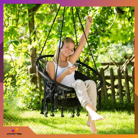 Fotel wiszący ogrodowy huśtawka bocianie gniazdo do domu ogrodu z poduszką