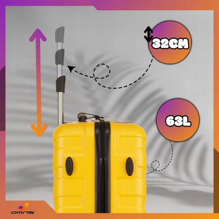 Walizka średnia podróżna solidna torba bagaż kufer lekka kółka samolot 63L