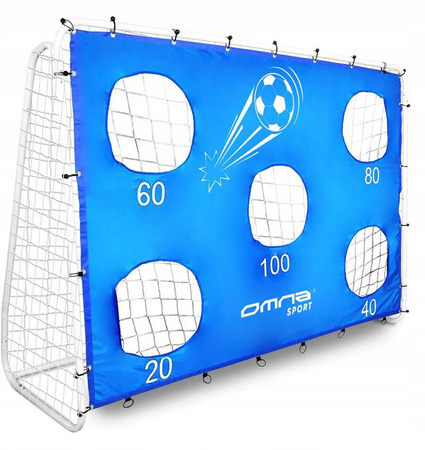 Duża metalowa bramka piłkarska treningowa + siatka + mata celności 240x150