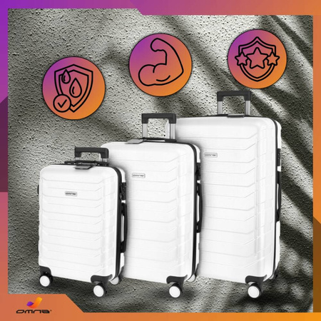 Zestaw 3 walizek podróżnych 3w1 ABS bagaż kufer na kółkach 94L+63L+40L