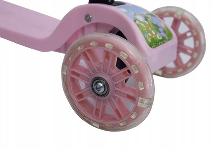 HULAJNOGA TRÓJKOŁOWA DLA DZIECI LED SKRĘTNE KOŁA