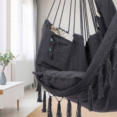 Fotel wiszący krzesło Brazylijskie Huśtawka Hamak Ogrodowy Na Balkon BOHO