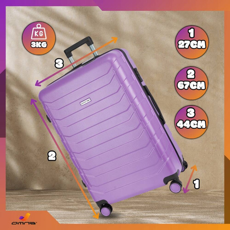 Walizka średnia podróżna solidna torba bagaż kufer lekka kółka samolot 63L