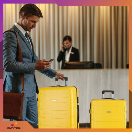 Zestaw 3 solidnych walizek podróżnych bagaż kufer lekka samolot 94L+63L+40L