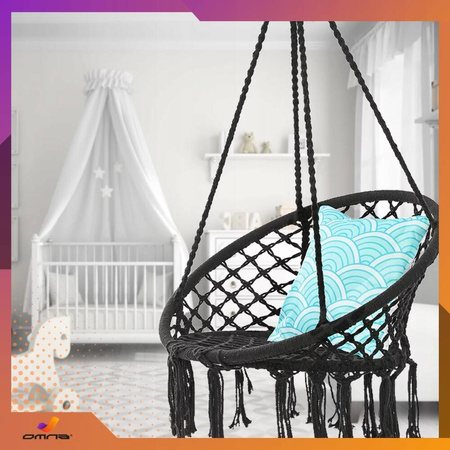 Fotel wiszący huśtawka bocianie gniazdo do domu, ogrodu na taras dla dzieci