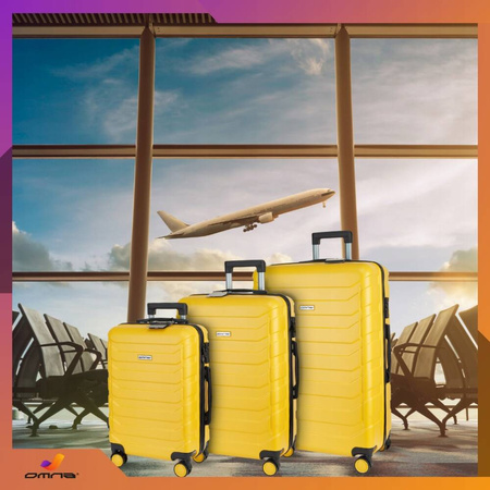 Zestaw 3 solidnych walizek podróżnych bagaż kufer lekka samolot 94L+63L+40L