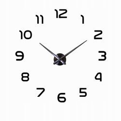 ZEGAR ŚCIENNY DIY L001 DUŻY NOWOCZESNY CZARNY