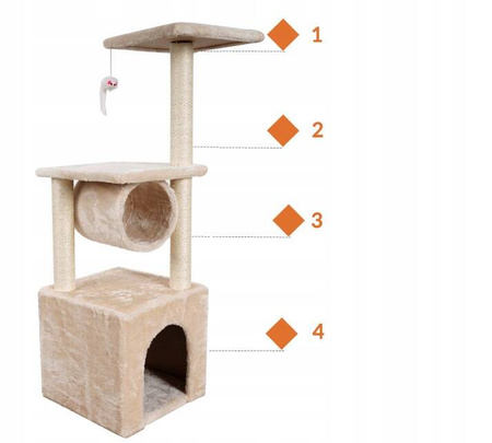 Drapak drzewko wieża dla kota duży domek budka legowisko słupek mysz walec